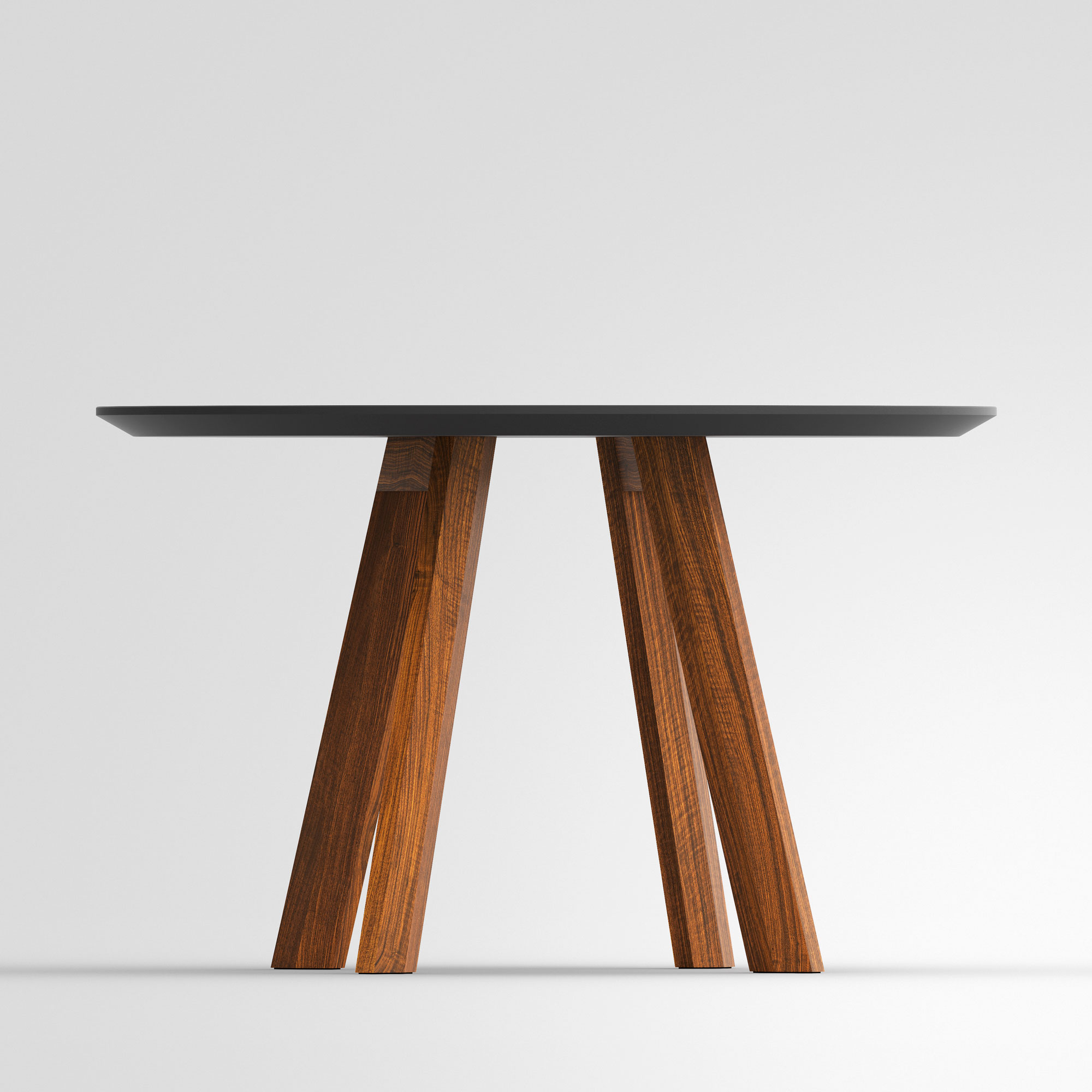 Runder Linoleum Tisch RHOMBI ROUND LINO cam2 Maßgefertigt aus Massivholz von vitamin design