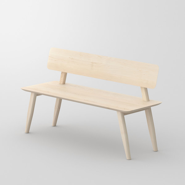 Designer Sitzbank mit Rückenlehne AETAS RL cam2 Maßgefertigt aus Massivholz von vitamin design