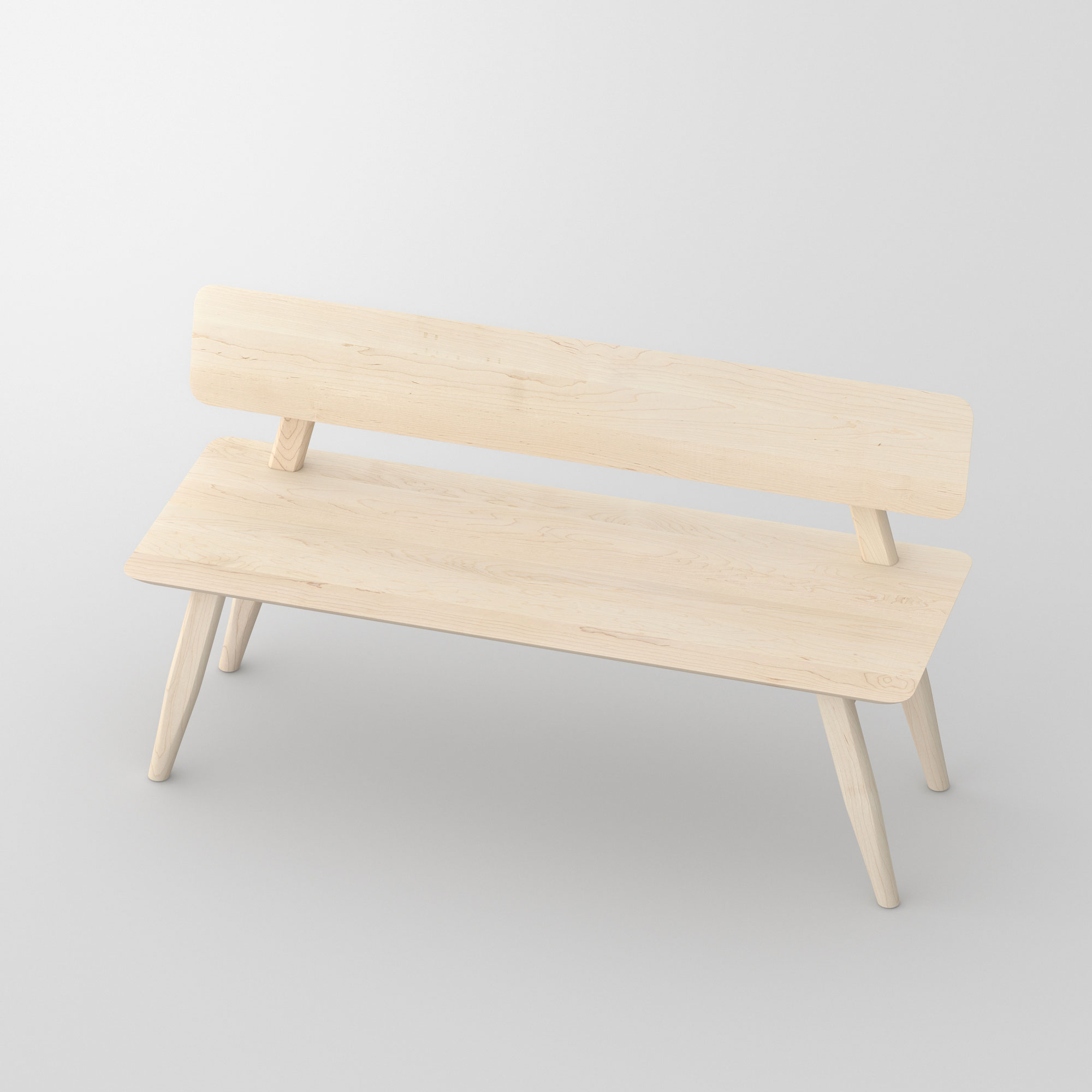 Designer Sitzbank mit Rückenlehne AETAS RL cam3 Maßgefertigt aus Massivholz von vitamin design