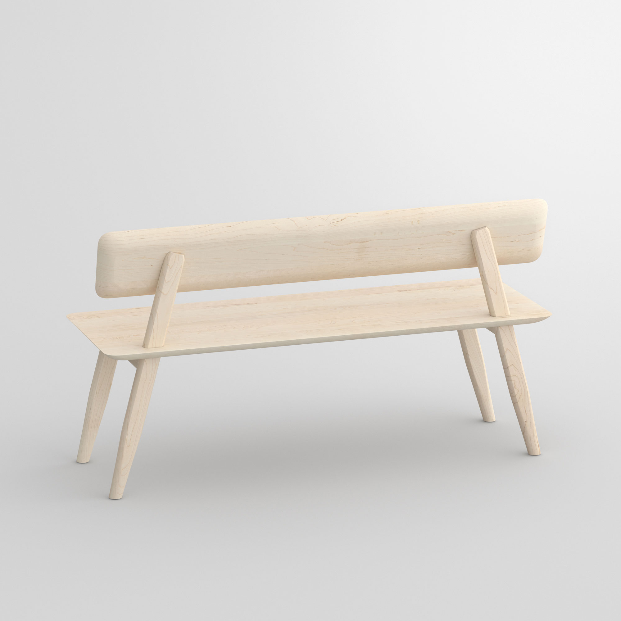 Designer Sitzbank mit Rückenlehne AETAS RL cam1 Maßgefertigt aus Massivholz von vitamin design