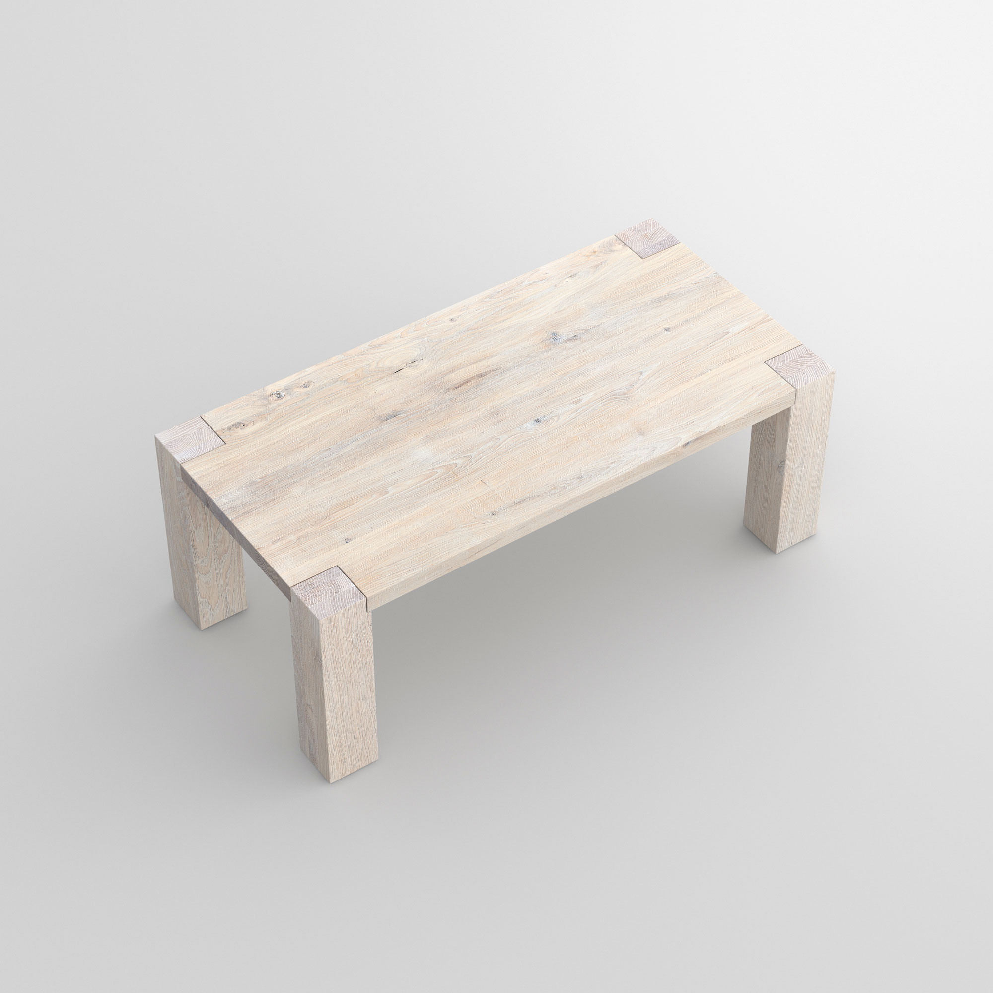 Rustikale Eiche Couchtisch TAURUS 4 B11X11 cam3 Maßgefertigt aus Massivholz von vitamin design