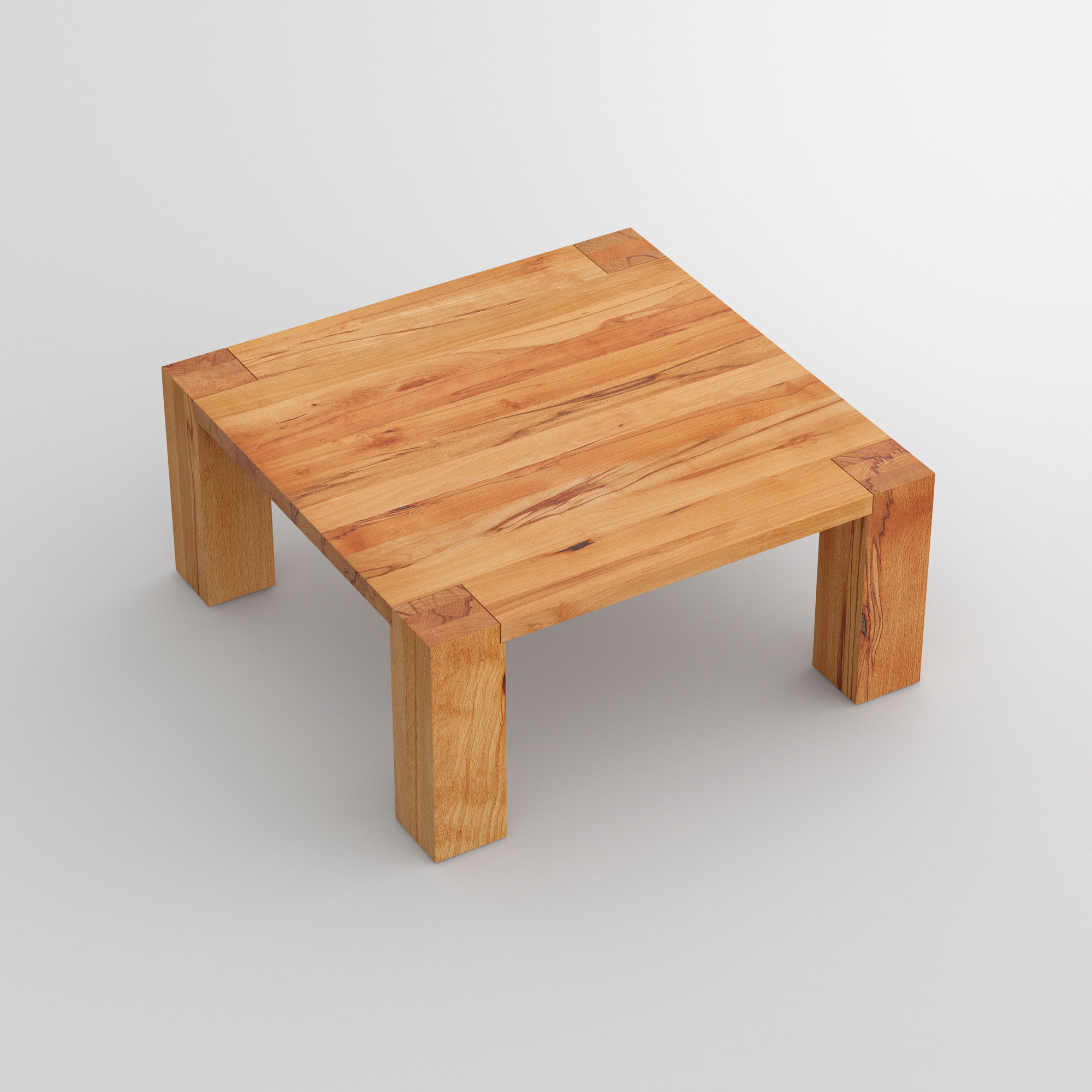 Rustikal Massiver Couchtisch TAURUS 4 B14X14 cam3 Maßgefertigt aus Massivholz von vitamin design