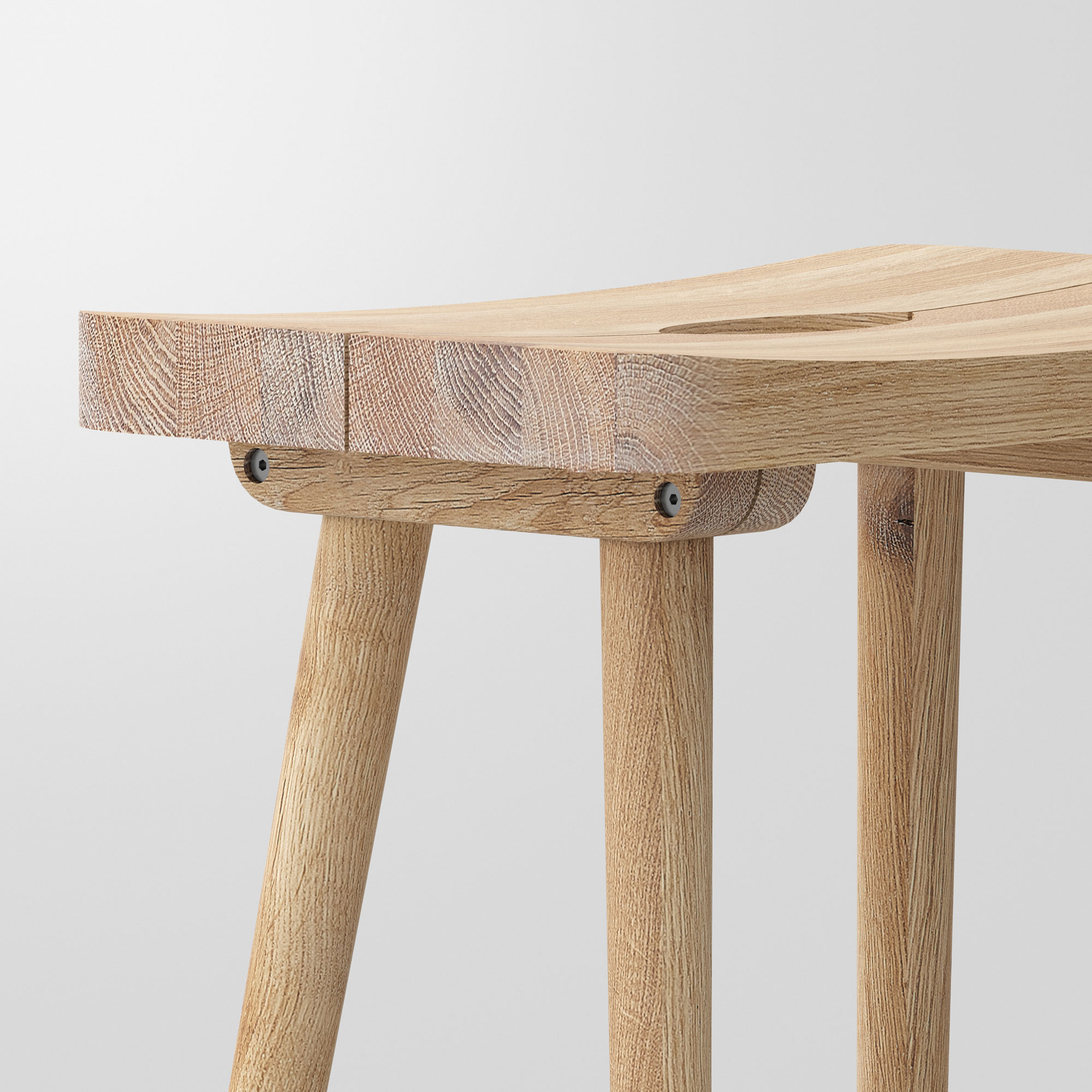 Design Schemel Hocker UNA cam3 Maßgefertigt aus Massivholz von vitamin design