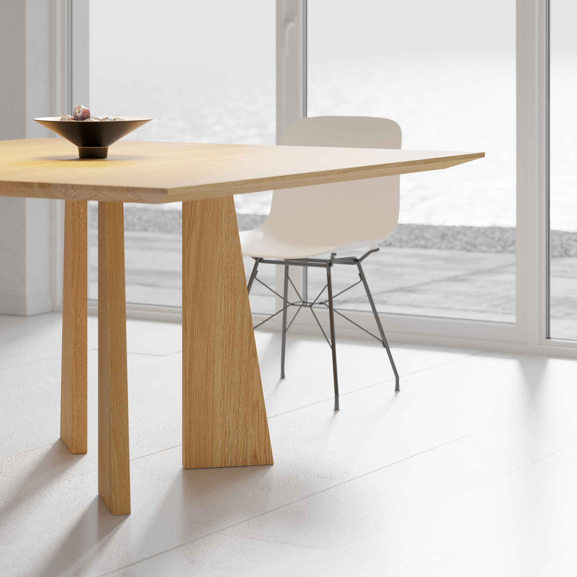 Quadratischer Design Tisch PYLON SQUARE cam1 Maßgefertigt aus Massivholz von vitamin design