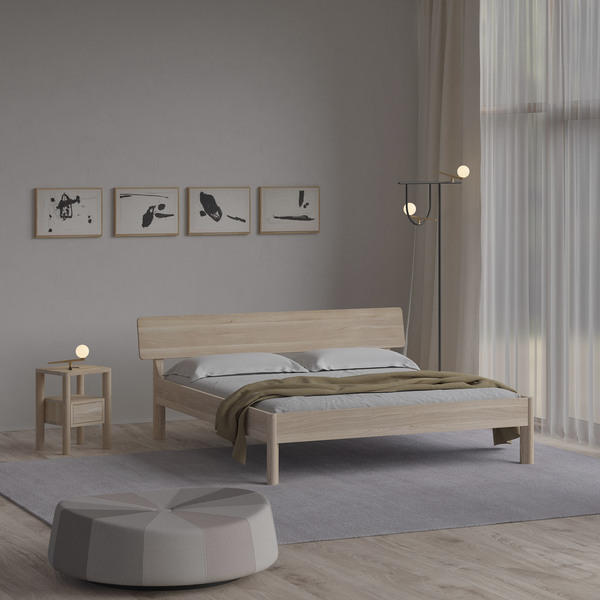 Weiche Form Bett MOLLIS cam1 Maßgefertigt aus Massivholz von vitamin design