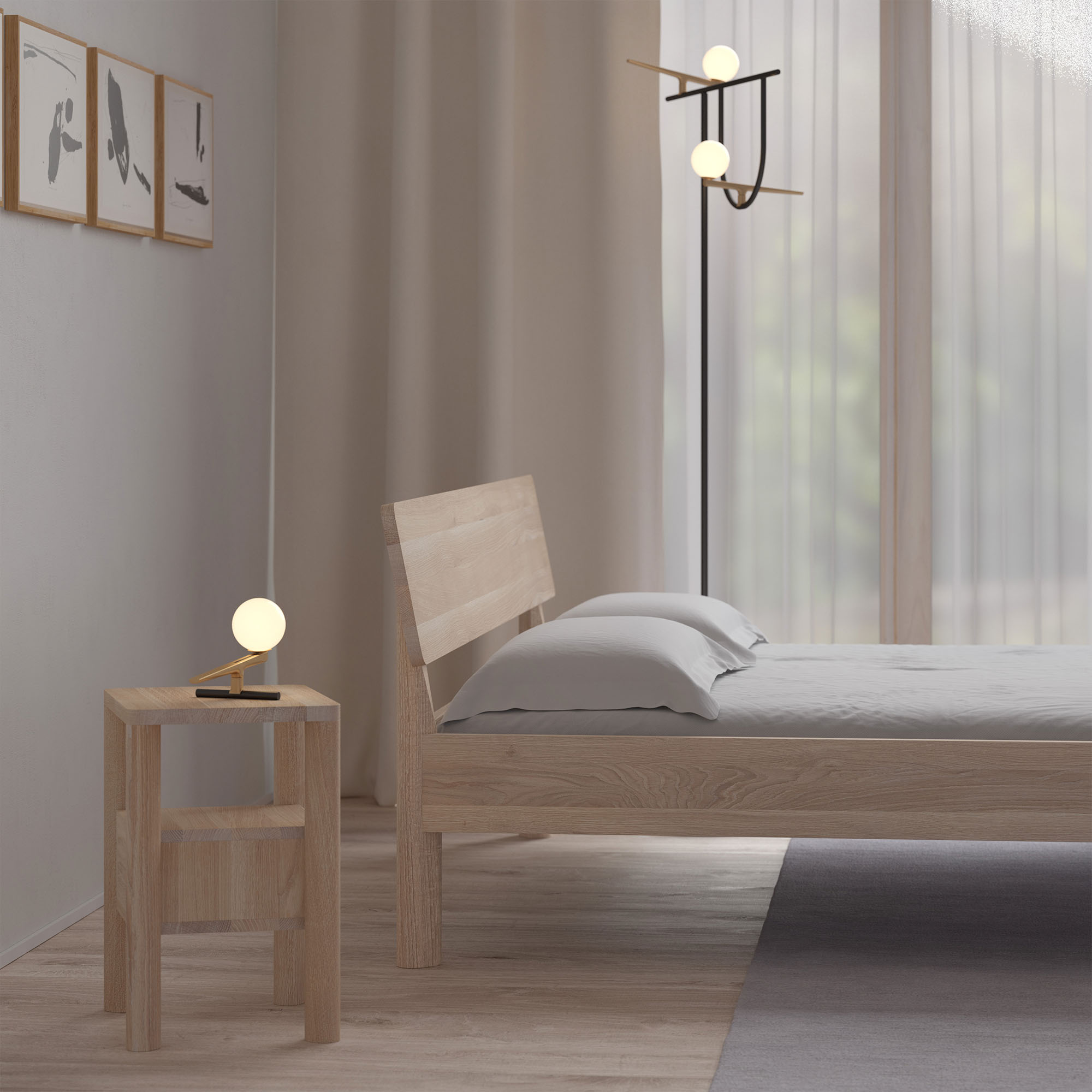 Weiche Form Bett MOLLIS cam1 Maßgefertigt aus Massivholz von vitamin design