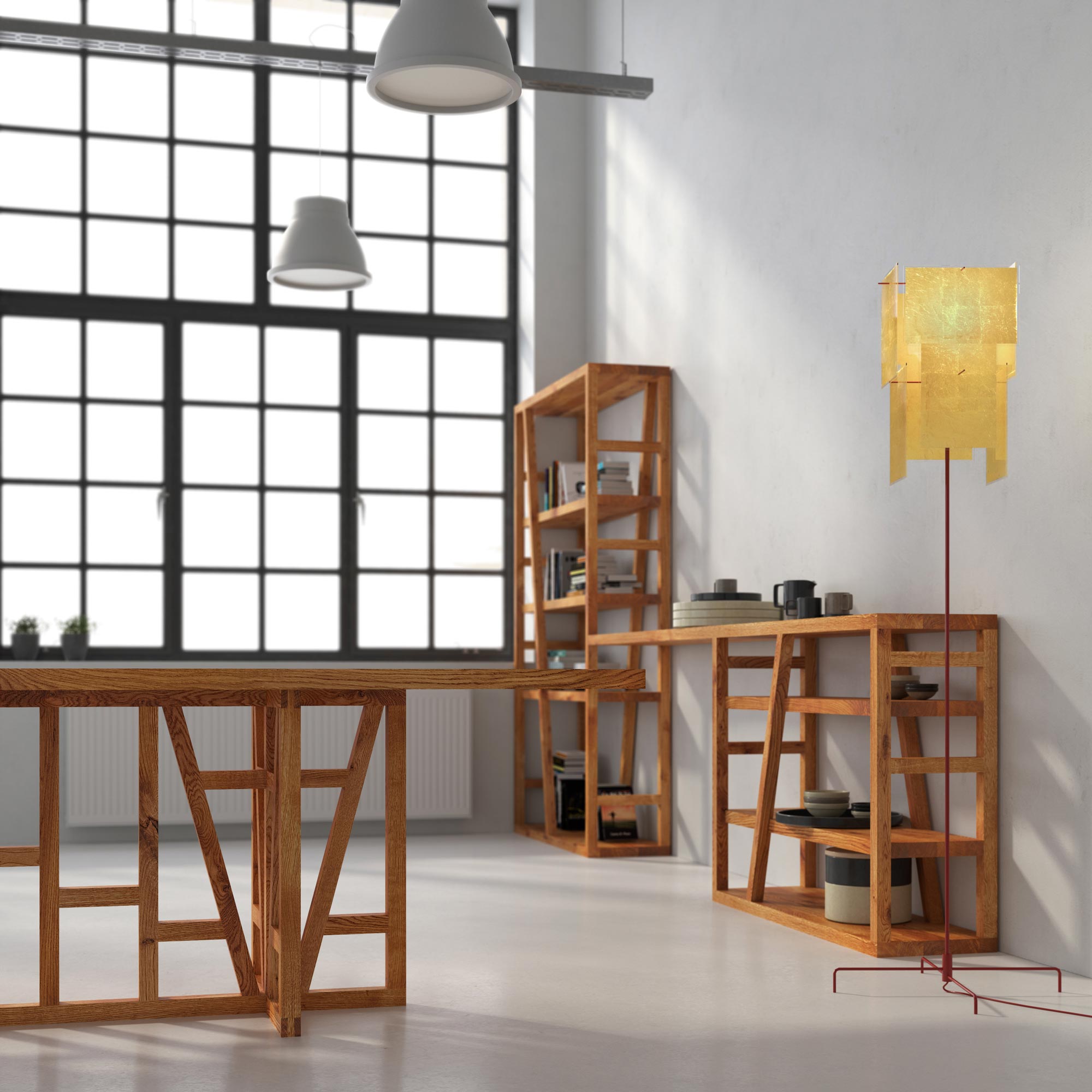 Designer Massivholz Esstisch FACHWERK Cam3-zdp Maßgefertigt aus Massivholz von vitamin design