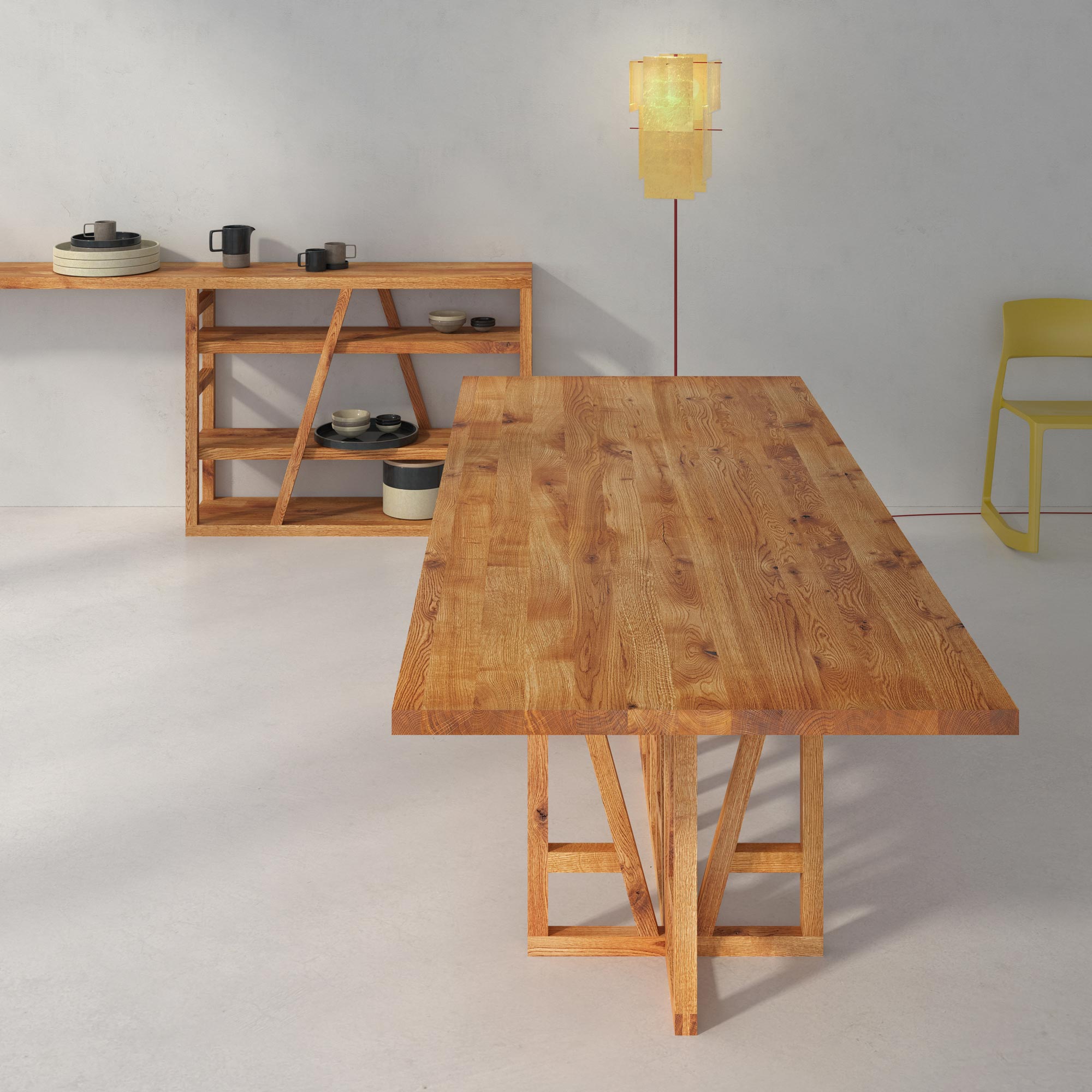 Designer Massivholz Esstisch FACHWERK Cam2 Maßgefertigt aus Massivholz von vitamin design