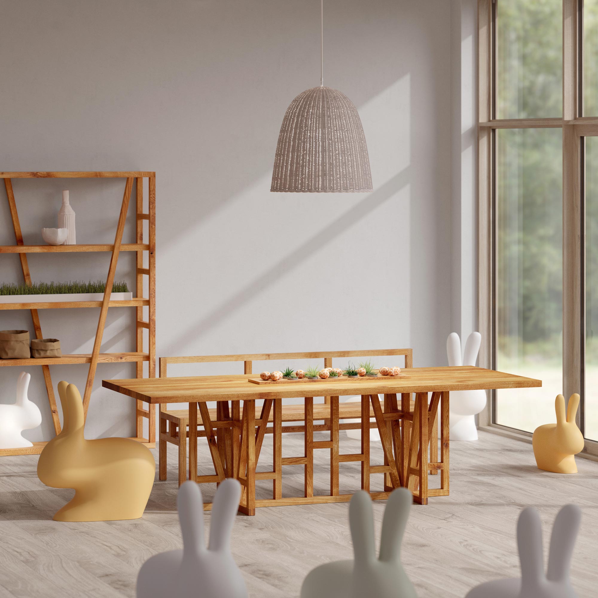 Designer Massivholz Esstisch FACHWERK cam1 Maßgefertigt aus Massivholz von vitamin design