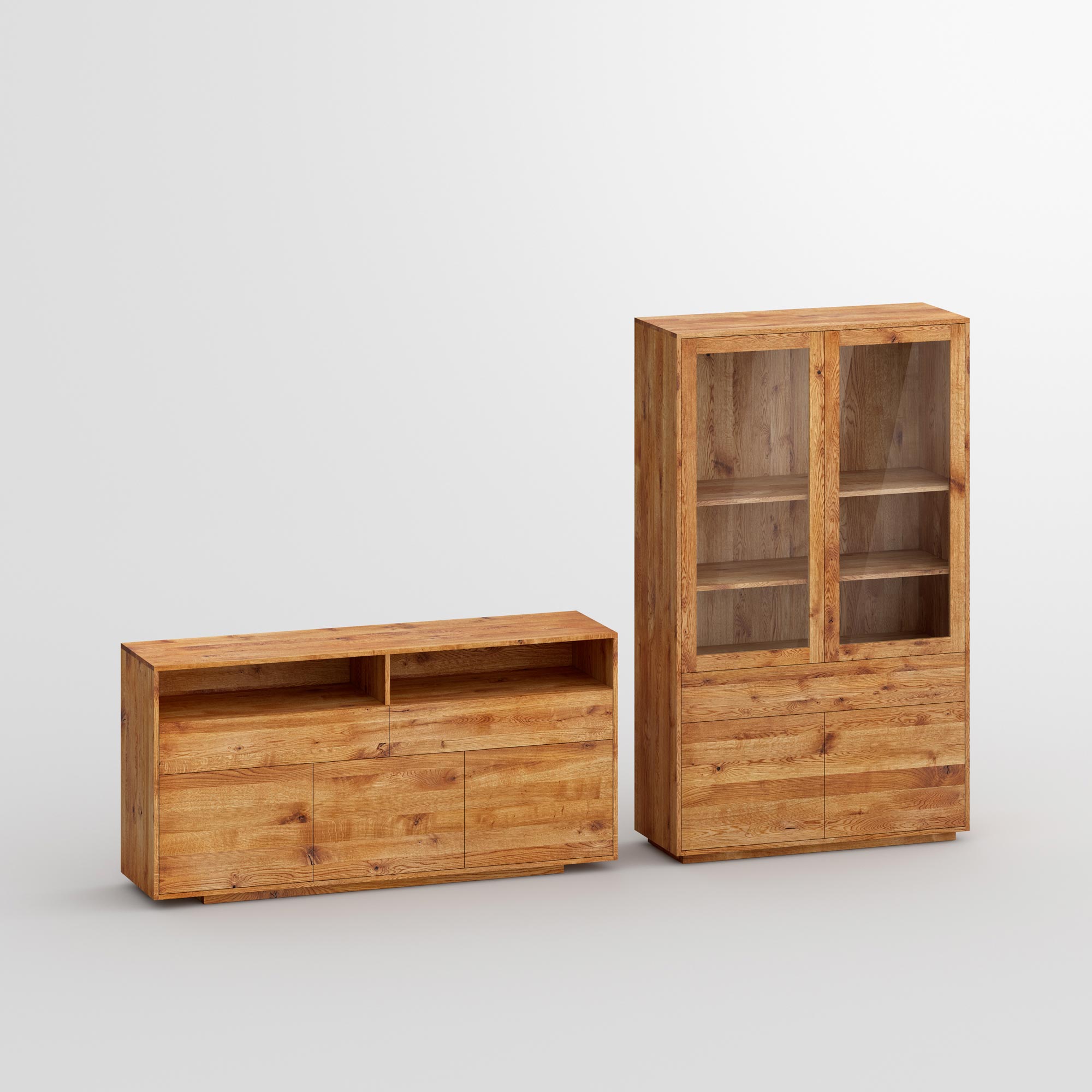 Designer Vitrine Kommode LINEA HI KARTU Maßgefertigt aus Massivholz von vitamin design