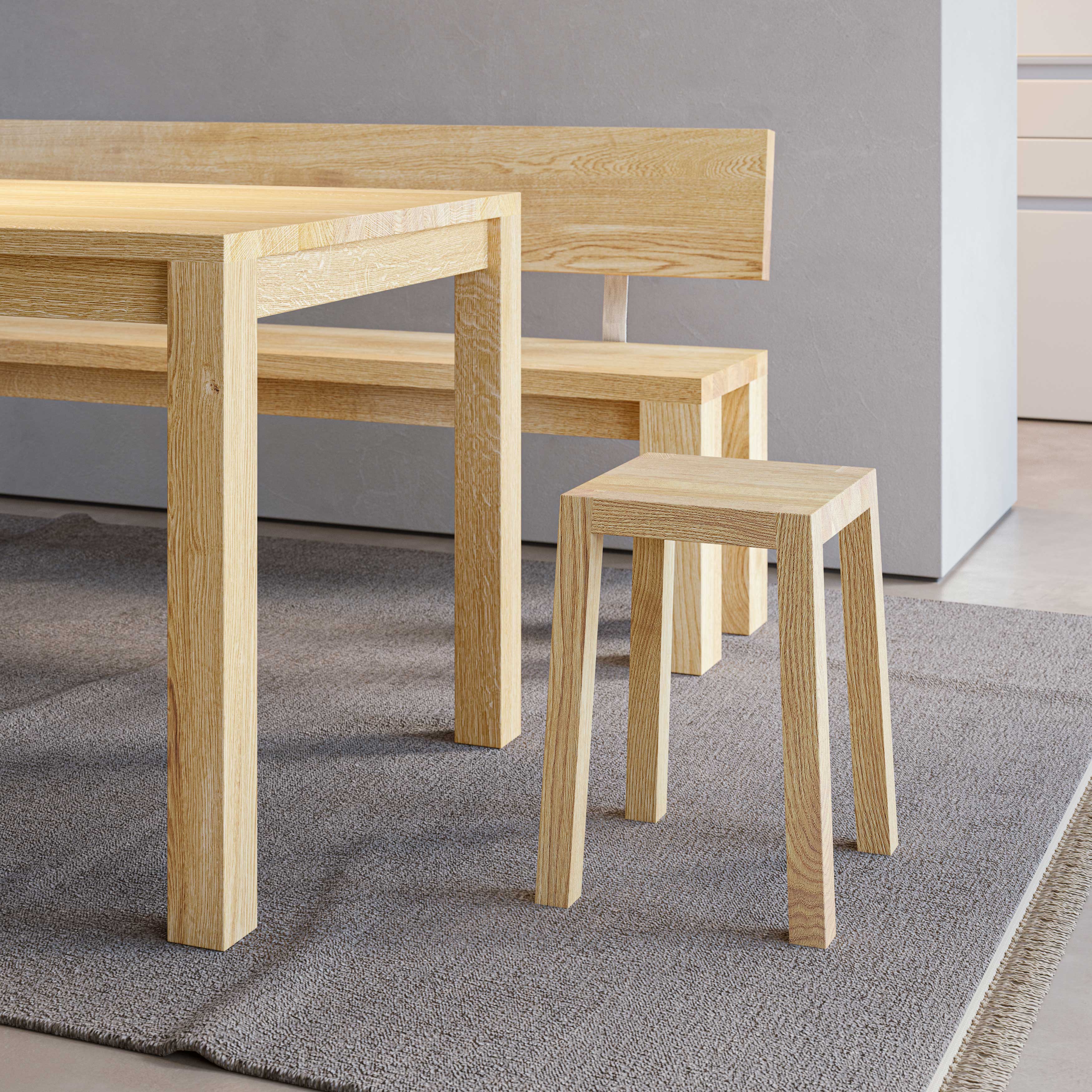 Massivholz Hocker TANTUM cam1 Maßgefertigt aus Massivholz von vitamin design